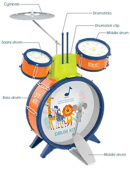 Vaikų Puzzle Būgno Rinkinys Mini Jazz Drum Muzikos Mušamųjų instrumentų Žaislas Vaikams Ankstyvo Mokymosi Žaislai, Kūdikių Dovanų