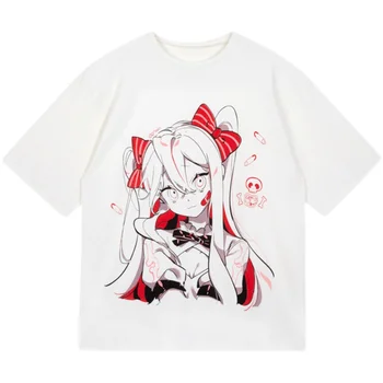 Vasarą Moterys T-shirt Animacinių filmų Japonų Anime Harajuku Kawaii Streetwear Punk Hip-Hop Gotikos Prarasti Plius Dydžio Drabužių Moterims, T-Shirt