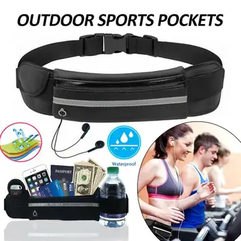 Veikia Diržo Unisex Bėgimo Sporto Mobiliojo Telefono Klavišus Pinigų Bum Maišelį Kelionės Juosmens Sporto nešiojamų produktų Juosmens krepšys, kuriame Veikia krepšys