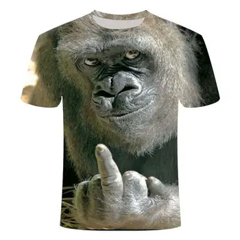 Vyrai Gyvūnų marškinėliai Orangutan/monkey 3D Spausdinimo marškinėlius Vyrų Juokinga tees viršūnes Trumpas Rankovės O-kaklo 3D Spausdinimo Vasaros Drabužių