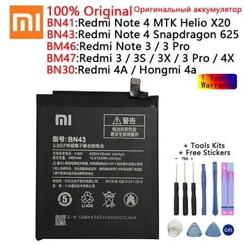 Xiaomi Redmi 4A pastaba 3 Pastaba 3 Pro 3 3 3X 4X Baterija Hongmi 4A 3 S 4X MTK Gel X20 4 Pastaba pasaulio Snapdragon 625 Bateria +Įrankiai