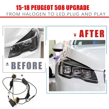 YCK Automobilių Žibintų Keitimo Atnaujinti Perdavimo Laidus Pajungti Žibintai Keisti,-2018 Peugeot 508 Iš Halogeninės LED