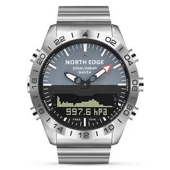 ŠIAURĖS KRAŠTO Smart Watch Vyrų Kraujo Spaudimo Monitorius Full Steel Kompaso, Aukščiamačio Nardymo Kvarco Verslo, Sporto Skaitmeninis Smartwatch