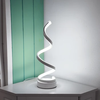 Šiuolaikinių LED Stalo Lempa Geležies Naktinės Šviesos Stalo Lempos Spiralė Banga Pritemdomi Miegamasis Nakties Šviesos Namų Apšvietimo Šviestuvas