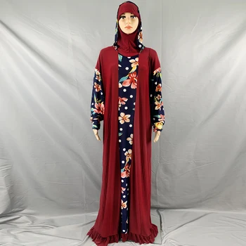 1 vnt Hijab Kaftan Plius Dydis Malda Abaja Islamo Suknelės Musulmonų Moteriška Ilga Suknelė Arabija Dubajus Turbaną Afrikos Jilbab Burqa