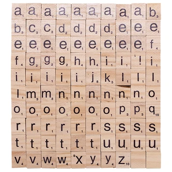 100vnt/daug Medinių Scrabble Raidžių Mediniai Abėcėlė Scrabble Juodos Raidės Ir Skaičiai Skaitmeninis Dėlionės Mediniai Žaislai Vaikams Džiaugtis