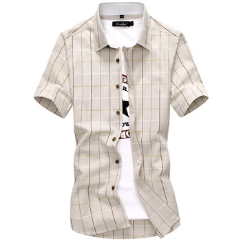 2020 Naujas Pledas marškiniai Vyrams Mados Medvilnės Trumpas Rankovėmis Vasaros Atsitiktinis Marškinėliai Vyrams camisa masculina Mens Suknelė Marškiniai