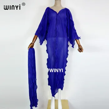 2021 Afrikos Plisuotos Suknelė moterų geometrinis spausdinimo ilgomis rankovėmis negabaritinių apvalios kaklo laukinių spalvų kontrastas Casol vasaros mados