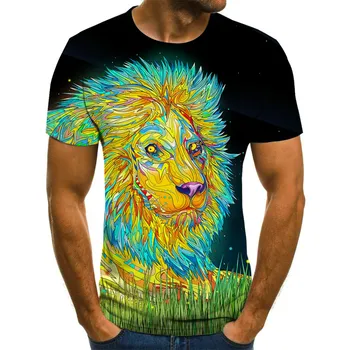 2021 m. vasarą naujų gyvūnų spausdinti marškinėliai vyriški juokinga mados vasaros laisvalaikio T-shirt O-kaklo marškinėliai vasarą