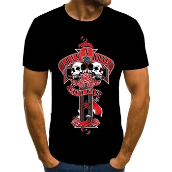 2021 Naujas Guns N Roses Juosta 3D Print T Shirt Vyrai, Moterys, Vaikai, Mada Harajuku Juokingas Cool Tee Streetwear Hip-Hop Viršūnės