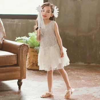 2021 Naujas Mergaičių Princesė Suknelės Elegantiškas, Gražus Suknelės Vaikams, Vaikams Mergina Crystal Nėrinių Sluoksnių Suknelė Šalies Šokių Suknelės