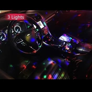 2021 NAUJAS Multi Color USB LED Automobiliu Interjero Apšvietimo Rinkinys Atmosfera, Šviesos, Neoninė Spalvinga Lempos Įdomus Nešiojamų Priedai