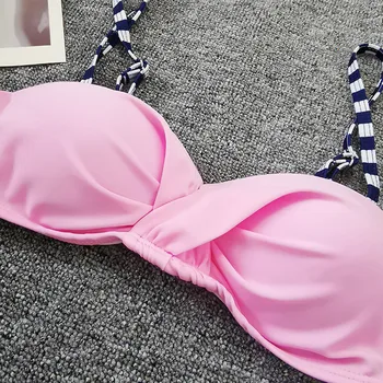 2021 Naujos Micro Dryžuotas Bikini Nustatyti Dviejų dalių maudymosi kostiumėlį Kratinys Tvarstis Bikini Push Up Sexy Maudymosi Kostiumą, Moterims, maudymosi Kostiumėliai, Bikini#1G