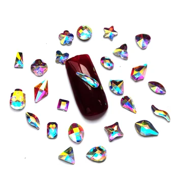 20PCS Atsitiktiniai Nagų Cirkonio Kristalų Masės butas kristalų nereguliarus deimantų 3D Manikiūro, Nagų Dailės Apdailos Pakabukai Papuošalai