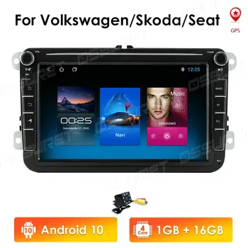 2din Android10 Automobilio Radijo, GPS Multimedijos Grotuvo VW Volkswagen Golf Passat Skoda Octavia Sėdynė Polo Tiguan Fabia Navigacijos SWC