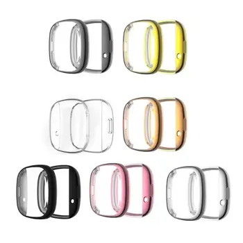 3 Tipų Tinkamas Dangtelis, Fitbit Versa3/Prasme 360 Visas Minkštas Aišku, TPU Screen Protector Atveju, Fitbit Versa3/Prasme Shell