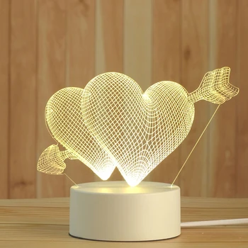 3D LED Nakties Šviesos Romantiškos Meilės Lempos širdelės formos Balionas Akrilinis Dekoratyvinis Stalo Lempa Valentino Diena Brangioji Žmonos Dovana