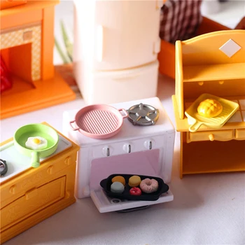 4 Vnt/Set 1/12 Lėlės Namas Miniatiūriniai Kepimo Skardą Japonų Steak Visos Virtuvės Modelis Lėlės Namas Priedai