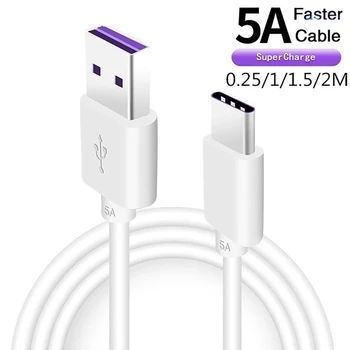 5A Greitas USB Įkrovimo Tipas-C Įkroviklis, Duomenų Kabelis, Skirtas 