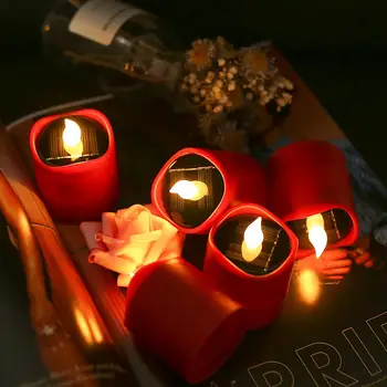 6/12Pcs Saulės LED Arbata Šviesos Vandeniui Flameless Romantiškos Aplinkos Modeliavimas Žvakės Lauko Vakarienė Žvakių šviesoje