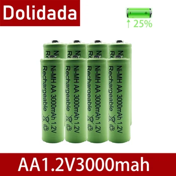 AA, 1.2 V 3000mAh NiMH 1.2 v Įkraunamas Baterijas Žalia baterija Sodo Saulės Šviesos diodų (LED žibintuvėlį, fakelą