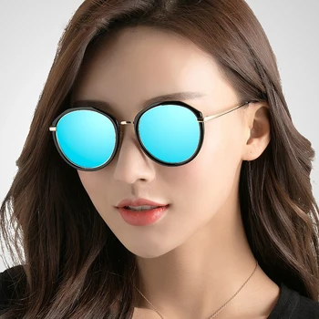 Acetato Rėmelis moteriški Saulės akiniai Poliarizuoti Veidrodis Objektyvas Prabangos Ponios Dizaineris Akiniai nuo saulės, Akiniai Moterims oculos 3050