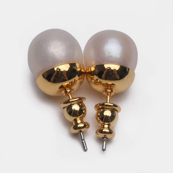 Amorita boutique sferiniai dizaino mados didelis pearl stud auskarai