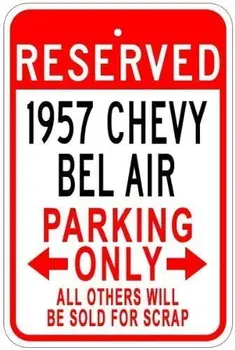 Anjoes Metalo Ženklai 1957 57 Chevy Bel Air Alavo Ženklas, Automobilių Stovėjimo Aikštelė Pasirašyti 12 X 8 Cm