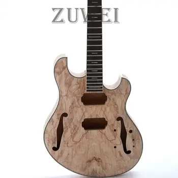 Aukščiausios Kokybės, C-Languedoc Tuščiaviduriai įstaiga Elektrinės Gitaros Komplektai Spilted Maple Top&Back Gerą Darbą Kaklo 5 gabalas Medienos