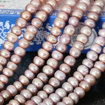 Aukščiausios kokybės natūralių gėlo vandens dirbtiniu būdu išauginti raudonos perlas abacus prarasti karoliukai 9-10mm mados moterų fine jewelry making 15inch B1384