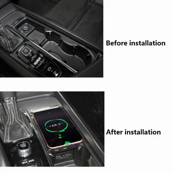 Automobilių Belaidžio Įkrovimo QI Įkrauti Telefono Turėtojas Mobiliojo ryšio Adapteris tvirtinimo Laikiklis, skirtas Volvo XC90 S60 XC60 V90CC X90