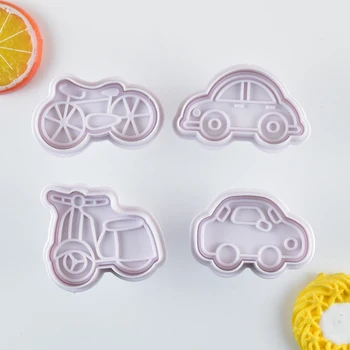 Automobilių Slapukas Antspaudas Cutter Nustatyti, Plastikiniai 3d Cookies Sausainiai Formų Minkštas Maker Pelėsių, Kepimo Tešlos Tortas Dekoravimo Įrankiai