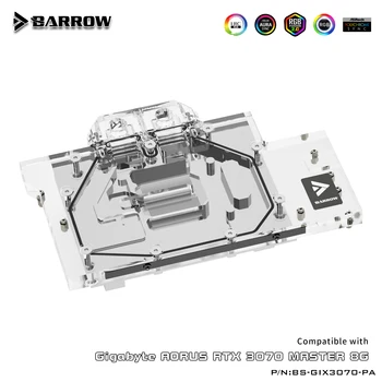 Barrow vandens bloko visišką naudoti GIGABYTE RTX AORUS 3070 MEISTRAS 8G GPU kortelės Vario Radiatorius, 5V Antraštė A-RGB