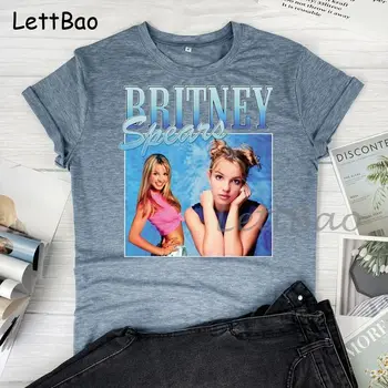 Britney Spears Gražių Nuotraukų Moterų Nauja Vasaros T-shirt Hipster Medvilnės Atsitiktinis Marškinėlius Vyrų Harajuku trumpomis Rankovėmis Viršūnes Tee S-2XL