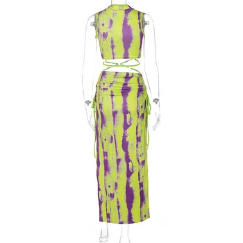 Chicology 2021 Moterų Vasaros Suknelė Spausdinti Ilgų Palaidų Atsitiktinis Gatvės Dėvėti Mados Šalis Tuščiaviduriai Iš Suknelė Rinkiniai