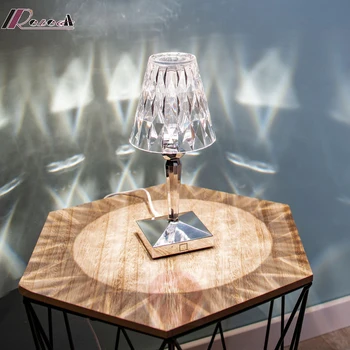 Crystal stalo lempa bar hotel šalis dekoro stalo lempa įkrovimo portable led jutikliniu jungikliu stalo lempa