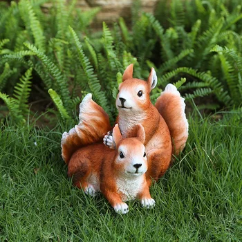 Derva voverė Sodo puošmena Namų lauko priedai Imituojant gyvūnų ornamentais, pasakos sodo miniatiūros WJ724