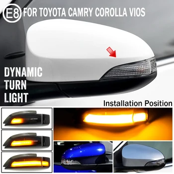 Dinaminis LED Indikatorių Pusės Veidrodėlis Žymeklis Posūkio Signalo Lemputė Lemputė Toyota Corolla Camry 