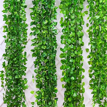Dirbtinis Vynuogių Lapų Ivy Green Ridikėlių, Vynuogių Begonia Lapų Sienos Kabo Šilko Modeliavimas Augalų Sode 