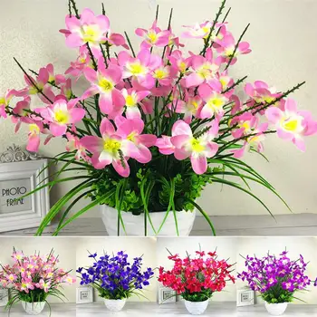 Dirbtinės Gėlės Padirbtų Puokštė Šilko Gėlių Dirbtinė Orchidėja Drugelių Orchidėja Šalies Namų Vestuvių Šventė Apdaila