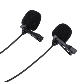 Dual Galvos Mikrofonas Kondensatorius Dual-galvos Atlošas prisegamasis Mikrofonas (3,5 MM Smartfon