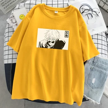 Džiudžiutsu Kaisen Gojou Satoru Anime Spausdinti Tshirts Moterų Atsitiktinis O-Kaklo T-Shirt Vasaros Orui Marškinėlius Moterų Prarasti Mados Viršūnes