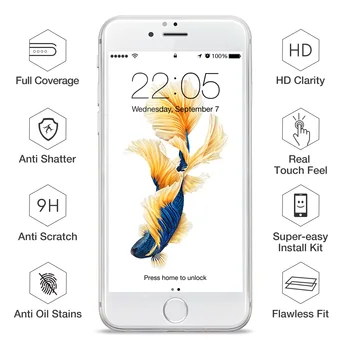 ESR Screen Protector, iPhone 8 7 Plius Minkštas Kraštas Padengti Filmas HD Anti Blue-Ray Grūdintas Stiklas iPhone 8 7 Ekrano Flim Stiklo