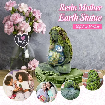 Gaia Motinos Žemės Meno Deivės Statula Žemės dieną, Motinos Dieną Pasaulio Dienos Dovanos Skulptūros, Statulėlės Dervos Namų Dekoro Ornamentą 15cm