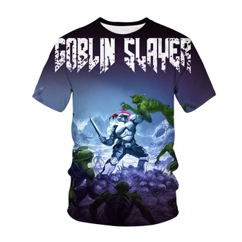 Goblin Slayer T-Shirt Anime 3D Spausdinimo Streetwear Vyrai Moterys Mados Crewneck Negabaritinių Marškinėliai Harajuku Cosplay Tees Viršūnes Drabužiai