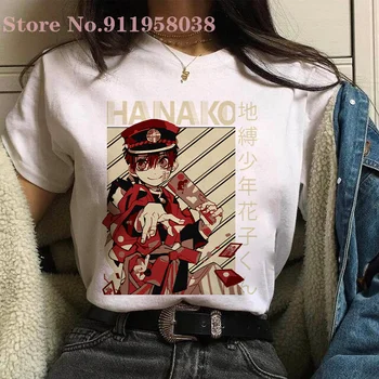 Japonų Anime Jibaku Shounen Hanako Kun Atspausdinta marškinėliai Mados o-kaklo trumparankoviai Harajuku atsitiktinis viršų moteris/vyras Marškinėliai