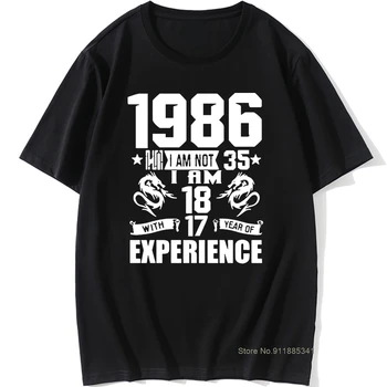 Juokinga, Pagamintas 1986 m. 35-osios Gimtadienio dovana Spausdinti Pokštas T-shirt 35 Metus Nuostabus Vyras Atsitiktinis Trumpas Rankovės Medvilnės T Marškinėliai Vyrams