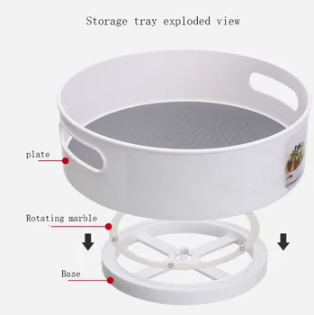 Karšto Pardavimui, Virtuvės Ir Maisto Saugojimo Konteineris Plastmasės 360 Sukimosi Stalčiuko Multi-Funkcija Anti-Slydimo Saugojimo Dėklas