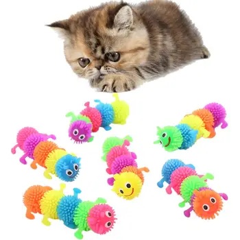 Kačių Žaislai Juokinga Modeliavimas Caterpillar Gumos Mažylis Tvarkinga Namo Kramtyti Žaislas Fidget Reikmenys Naminių Produktų Kačiukas Priedai Kitty