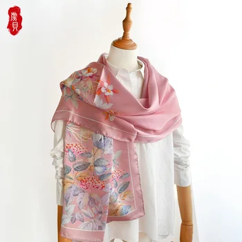 Kinų stiliaus Ilgas šalikas moterims natūralaus šilko satino šalikai mados karšto parduoti Prekės foulard lady skara motina ar žmona dovanos